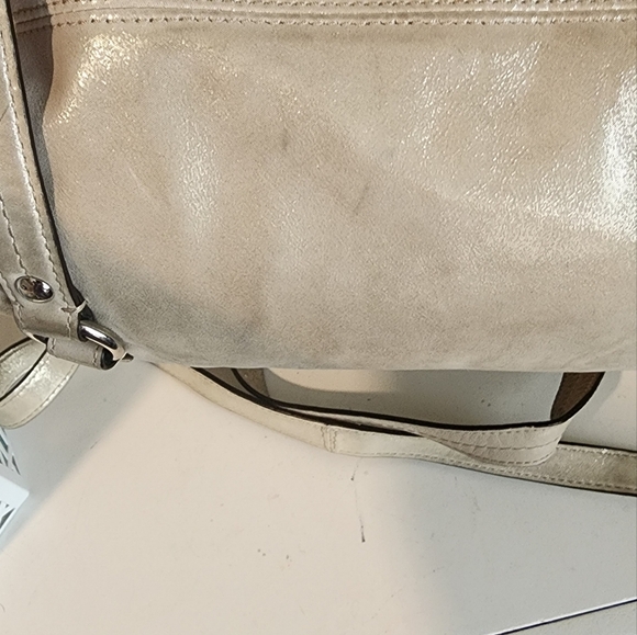 Coach Vintage Alexandra Elegant Cream Gold Shimmer Satchel Handbag - Picture 10 of 15